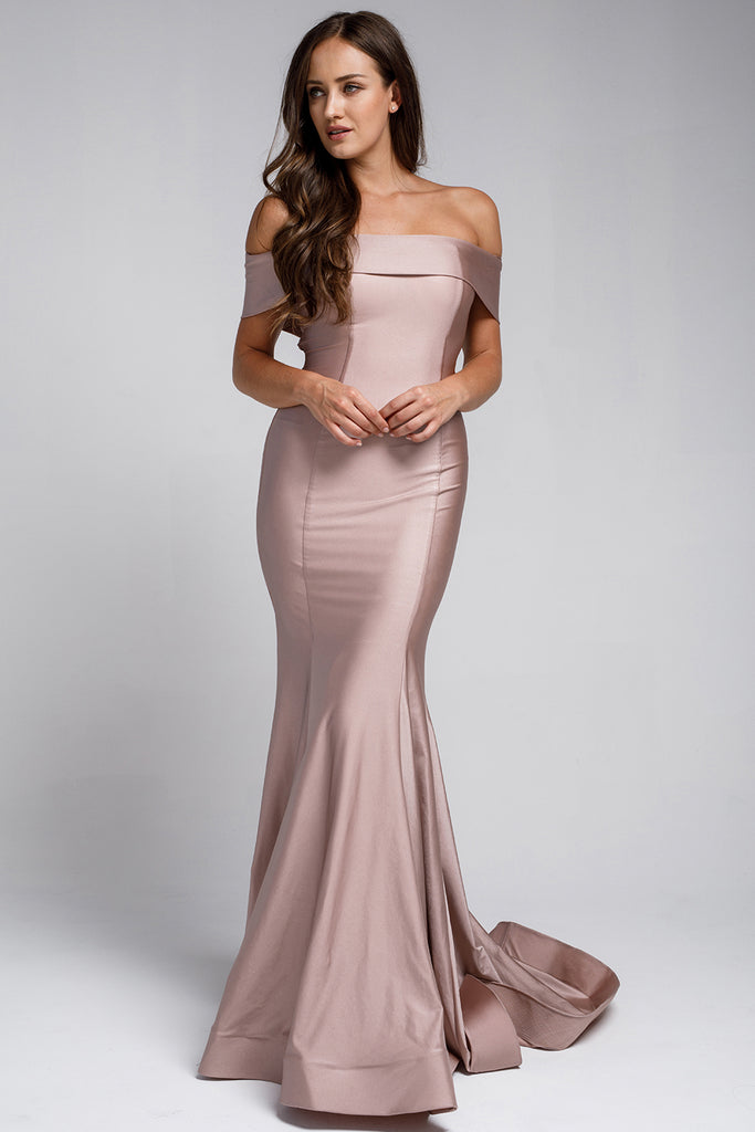 Off Shoulder Mermaid Fitted Long Evening & Wedding Dress AC373