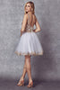 Embroidered Lace Tulle Skirt Short Wedding Dress JT835W
