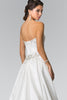 Jewels Embellished Strapless Wedding Dress with Tail GLGL2201