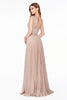 A-line Metallic Pleated Bridesmaid & Mother of Bride Dress Modest Cap Sleeve Bodice Scalloped neckline Elegant A-line Gown CDHT011 Sale